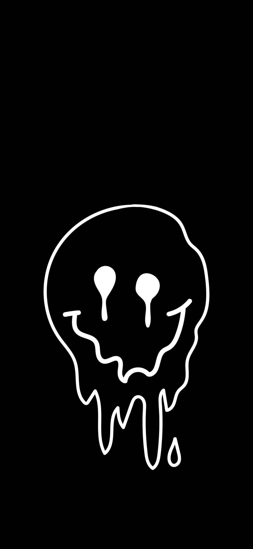 887x1920 Drippy Smiley Faces Wallpaper