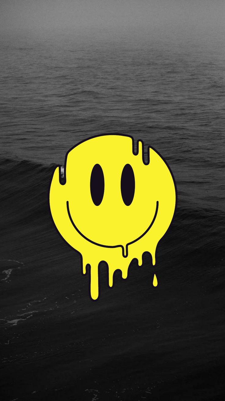 736x1308 Groovy Ocean Vibes: Dripping Smiley Face iPhone Wallpaper. Melted smiley face wallpaper, Melting smiley face