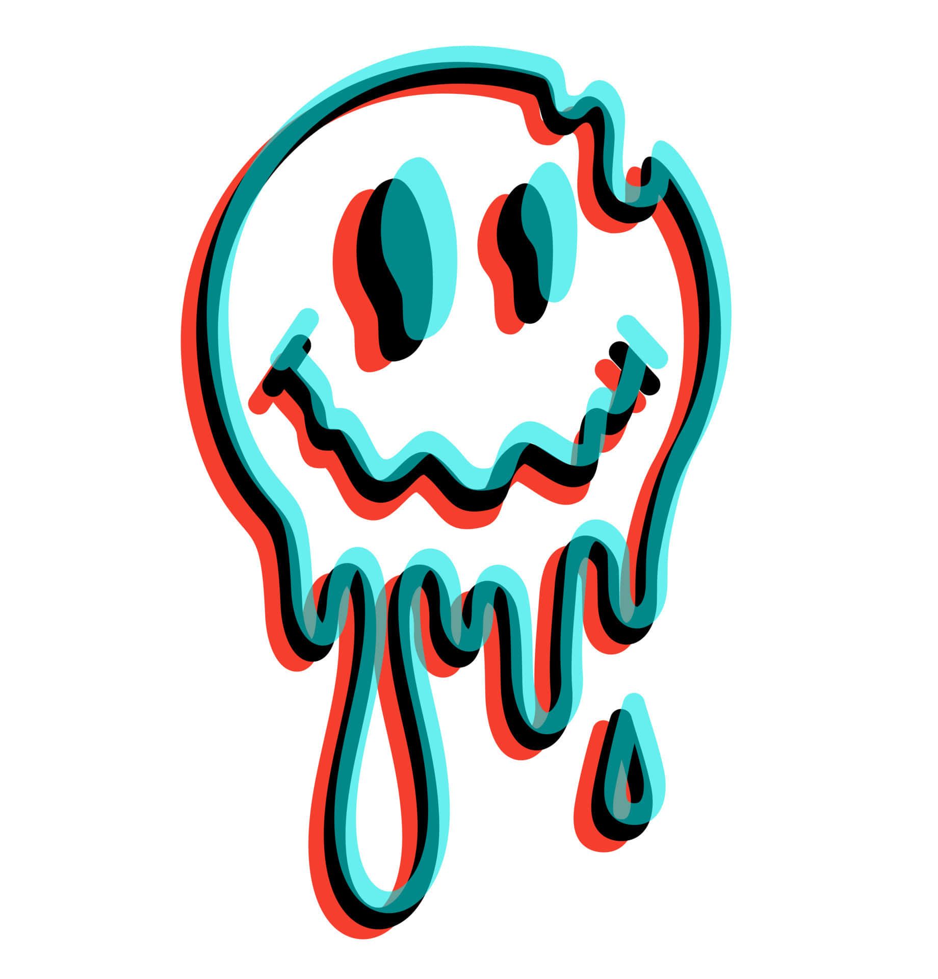 1840x1920 Neon Drip Smiley Face Wallpaper