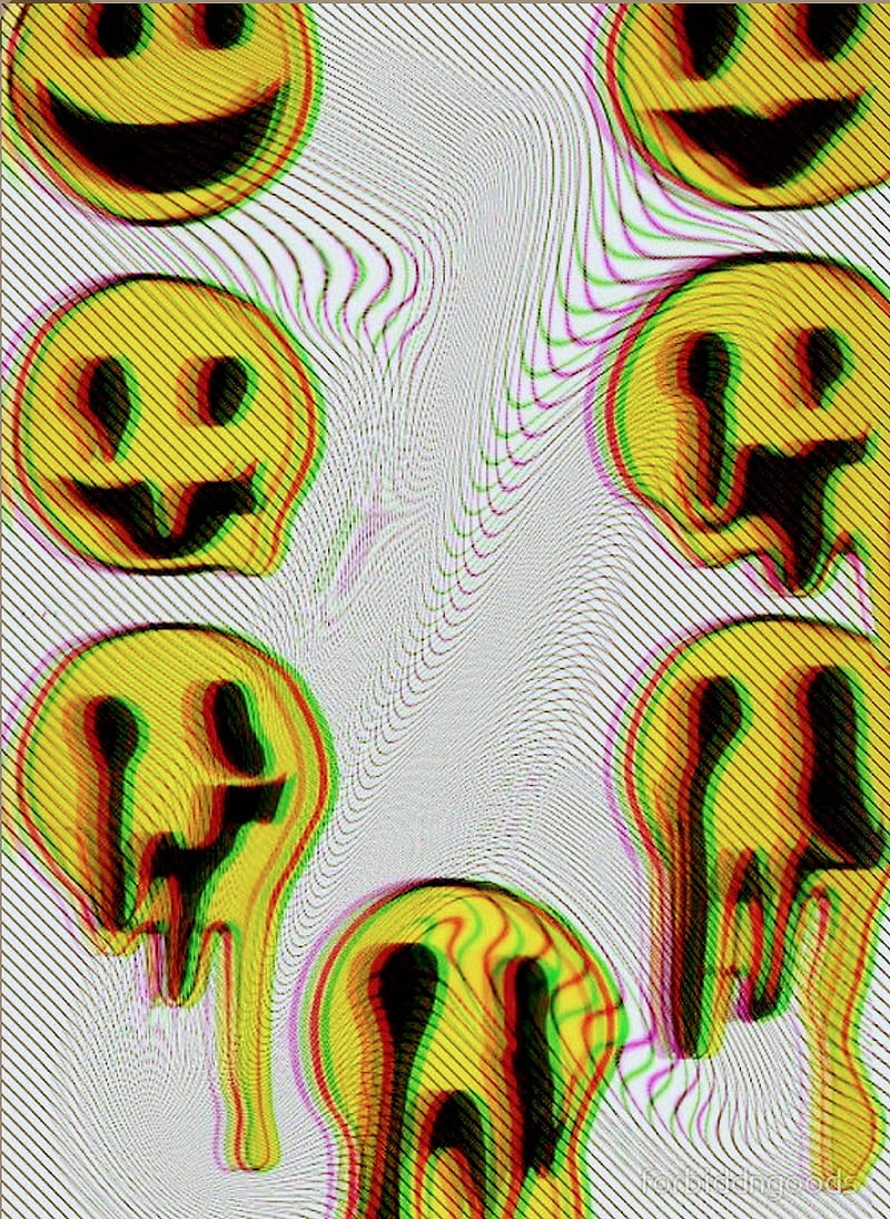 800x1095 Melting smiley faces, aesthetic, melting, smiley faces, HD phone wallpaper