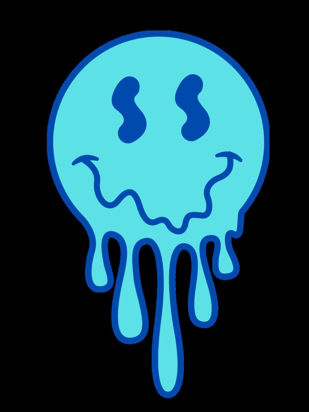 1080x1440 Drippy Blue Smile PNG