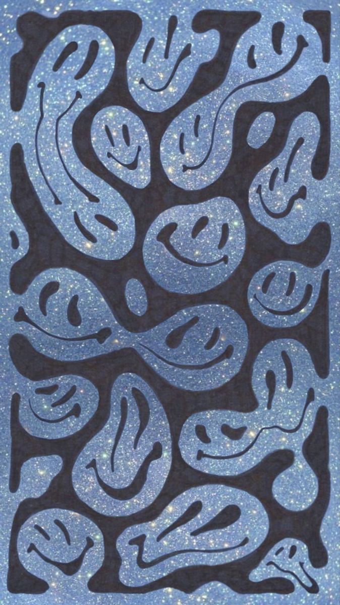 674x1200 Melted Smiley Faces Wallpaper. Blue smiley face wallpaper aesthetic, Dark blue smiley face wallpaper, Blue drippy smiley face wallpaper