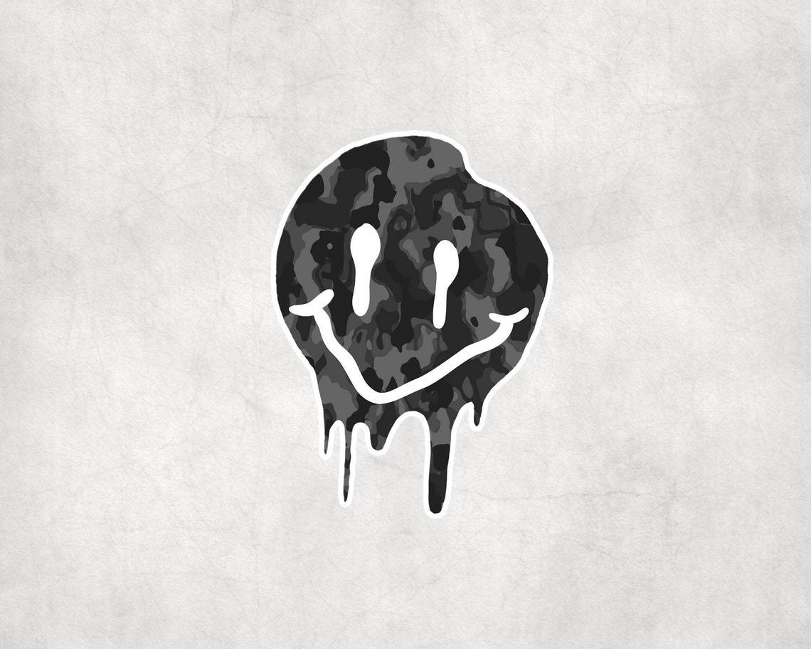 1140x912 Download free Black Drippy Smiley Face Wallpaper