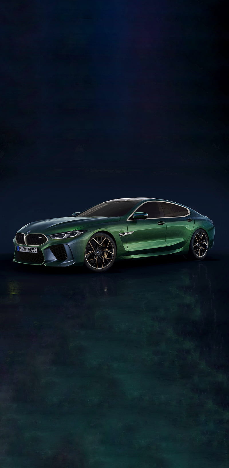 800x1635 Bmw M8 Gran Coupe, 4 Door, Car, Expensive, Fast, Gran Coupe, Green, Performance, HD Phone Wallpaper