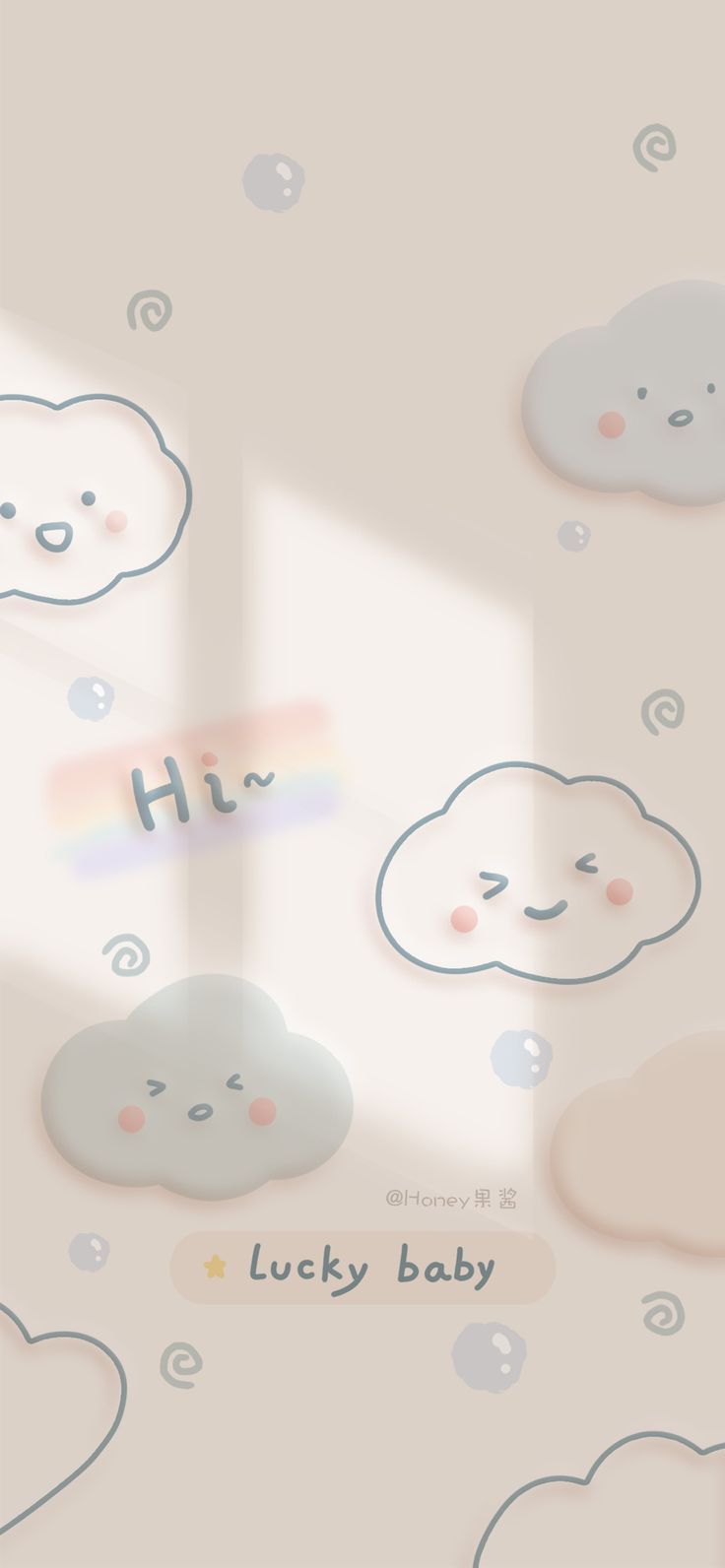 736x1592 Lihat Pin dari Endah ini. iPhone wallpaper aesthetic white pastel, Cream kawaii wallpaper, Kawaii sky wallpaper