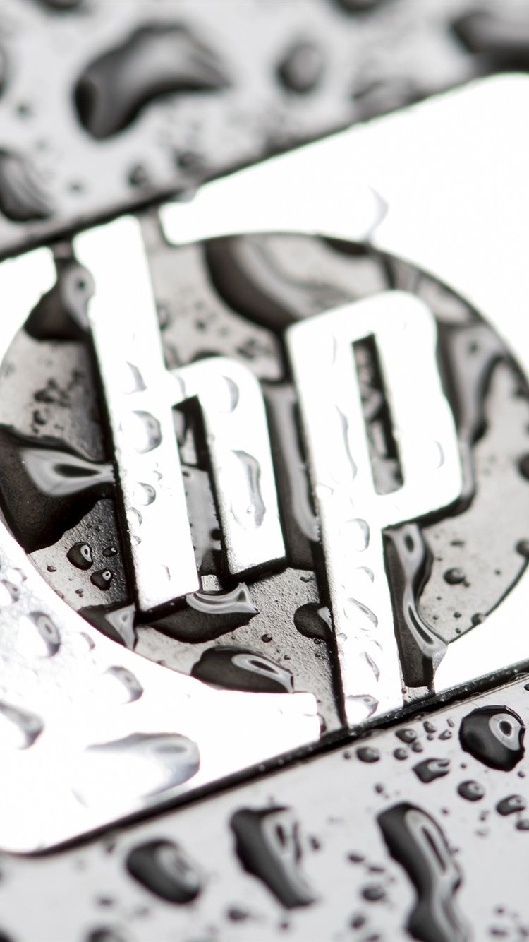750x1334 HP Logo, Water Drops 750x1334 IPhone 8 7 6 6S Wallpaper, Background, Picture, Image