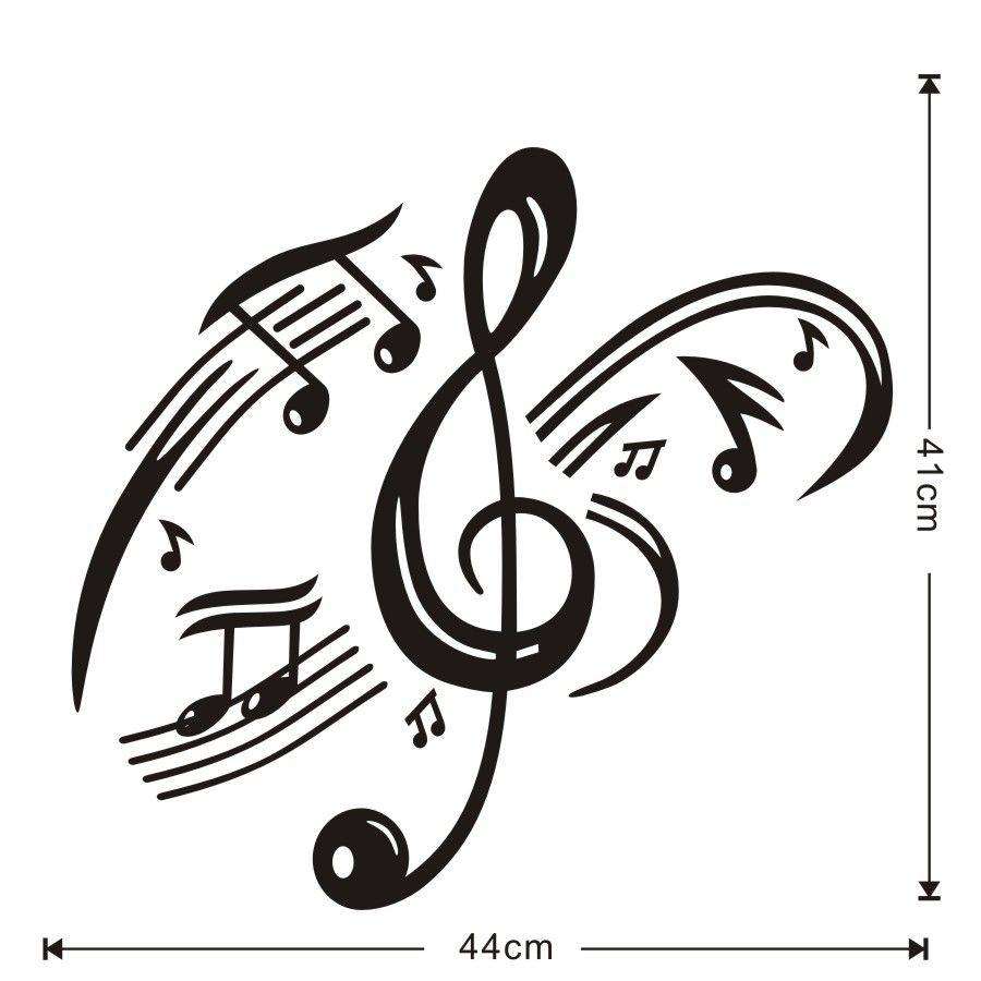 900x900 Wall Art Mural Treble Clef Musical Note Decals Vinyl Sticker Self