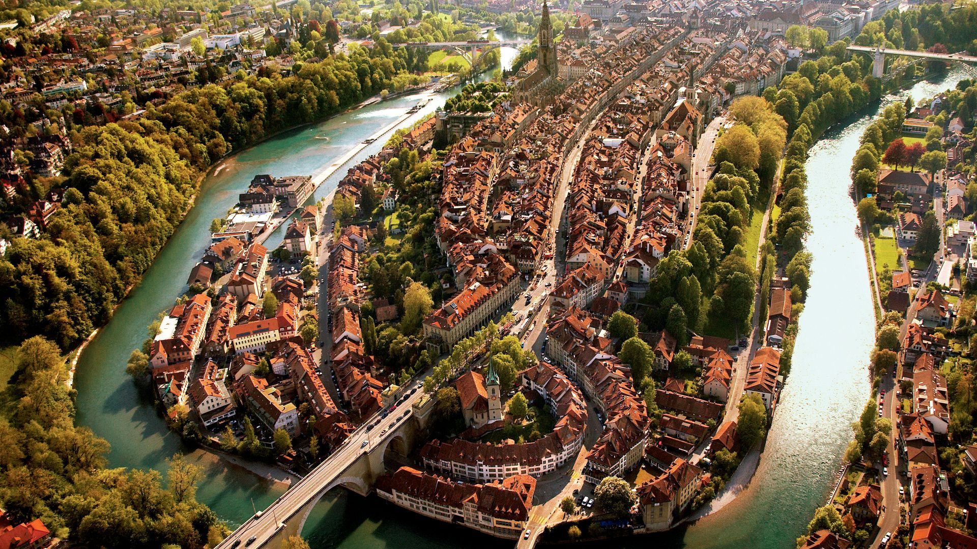 1920x1080 The city center of Bern, capital of Switzerland