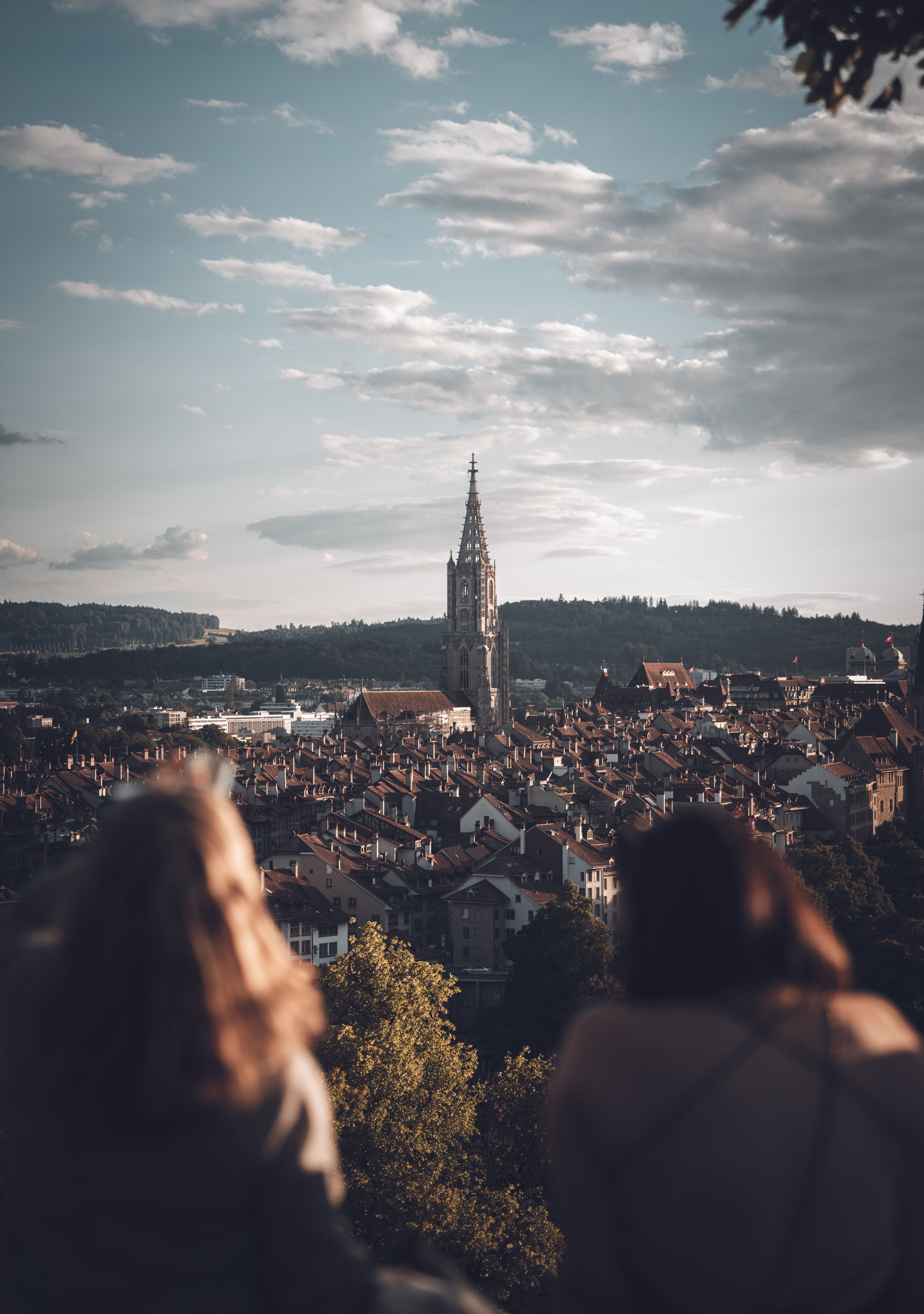 5088x7230 Women Standing on Hill Overlooking Bern, Switzerland · Free