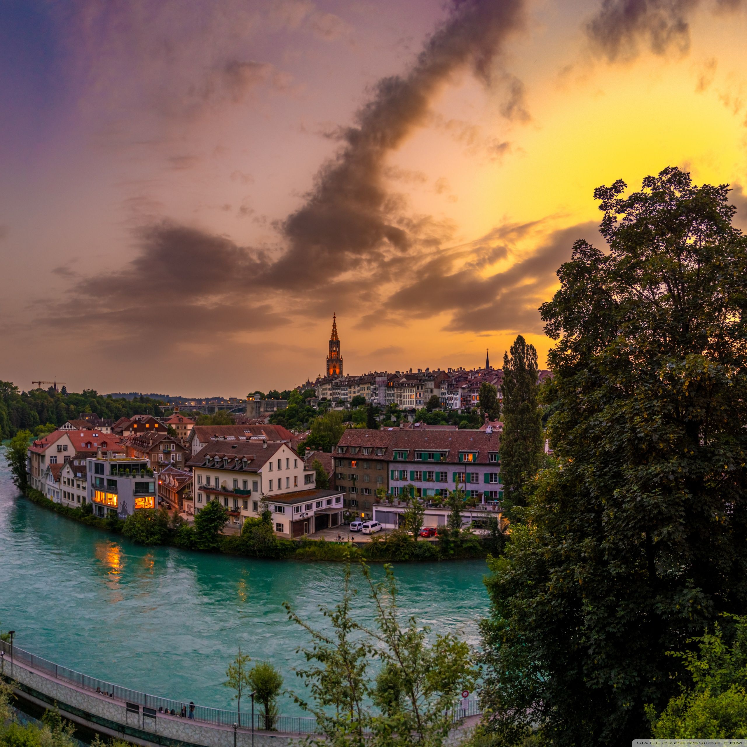 2560x2560 Bern Panorama, Switzerland 4K UHD Wallpaper for UltraHD Desktop and TV : Widescreen and UltraWide Display : Dual Monitor