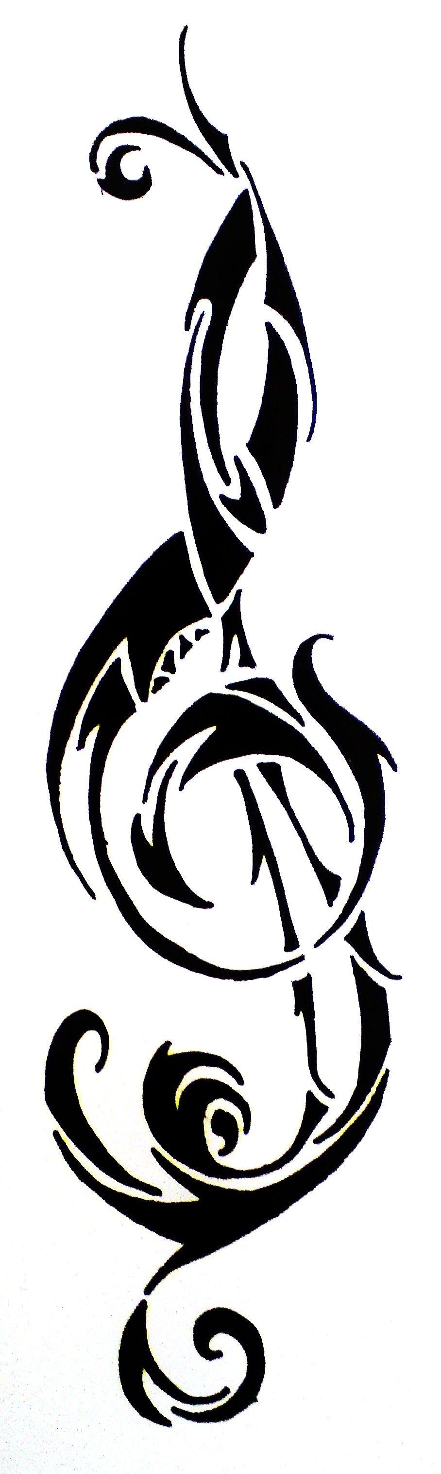 908x3031 Treble Clef Peace Sign Tattoo