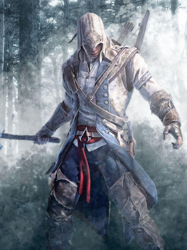 768x1024 Free download Games Wallpaper Assassins Creed 3 Connor Kenway