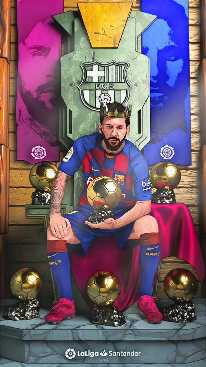 800x1422 THE king, fcb, laliga, messi, HD phone wallpaper