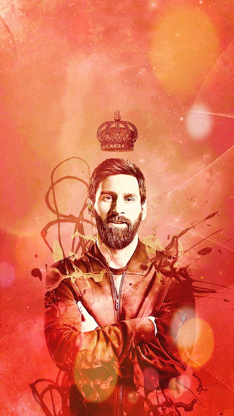 800x1422 The king, crown, football, male, messi, player, soccer, HD phone wallpaper
