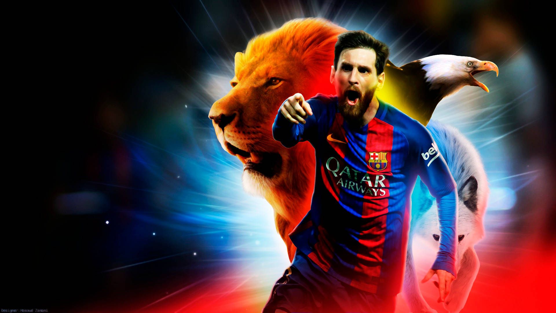 1920x1080 King Messi Football Animals Wallpaper