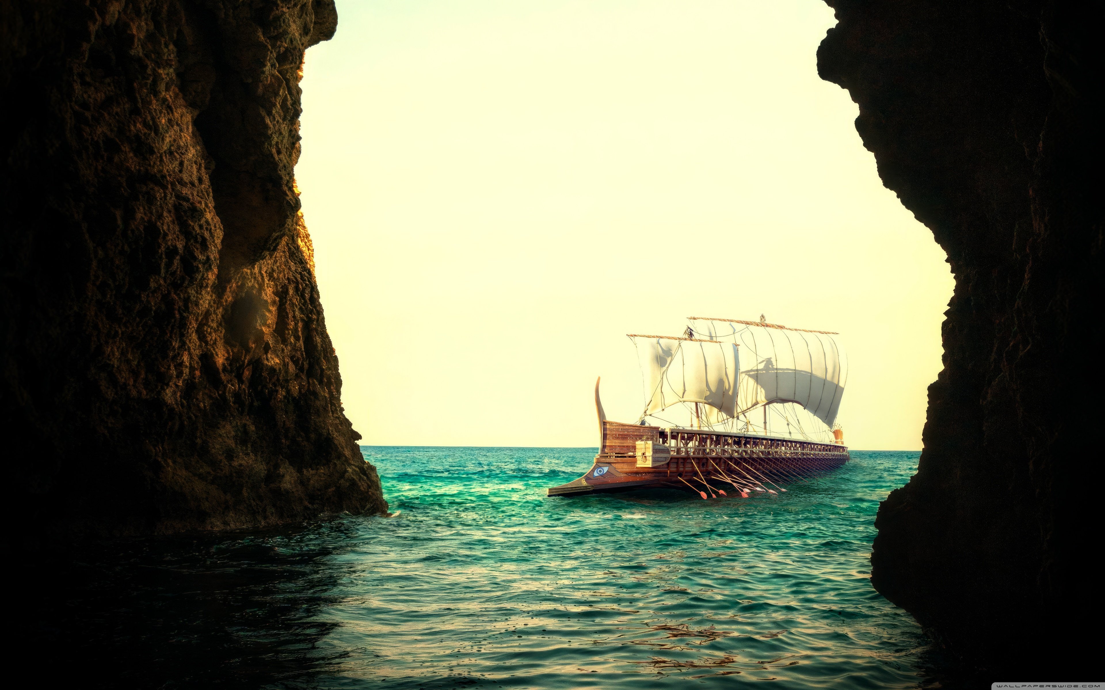 3840x2400 The Odyssey 2026 Movie, Nestor's Cave, Greece 4K UHD Wallpaper for UltraHD Desktop and TV : Dual Monitor : Smartphone and Tablet Devices