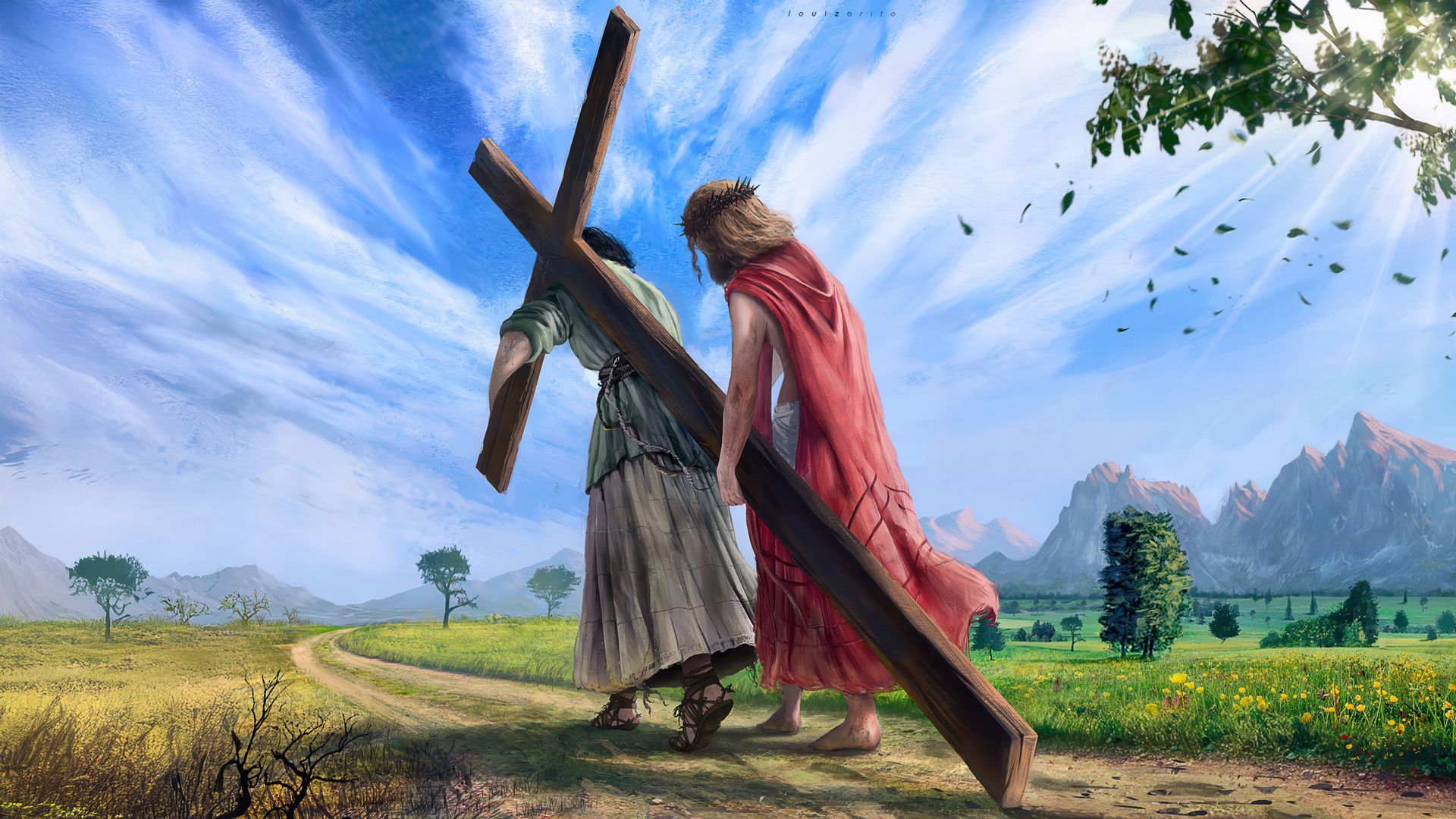 1920x1080 The Weight Of Sacrifice Jesus Carrying The Cross Laptop Full HD 1080P , HD 4k Wallpaper, Image, Background, Photos and Picture
