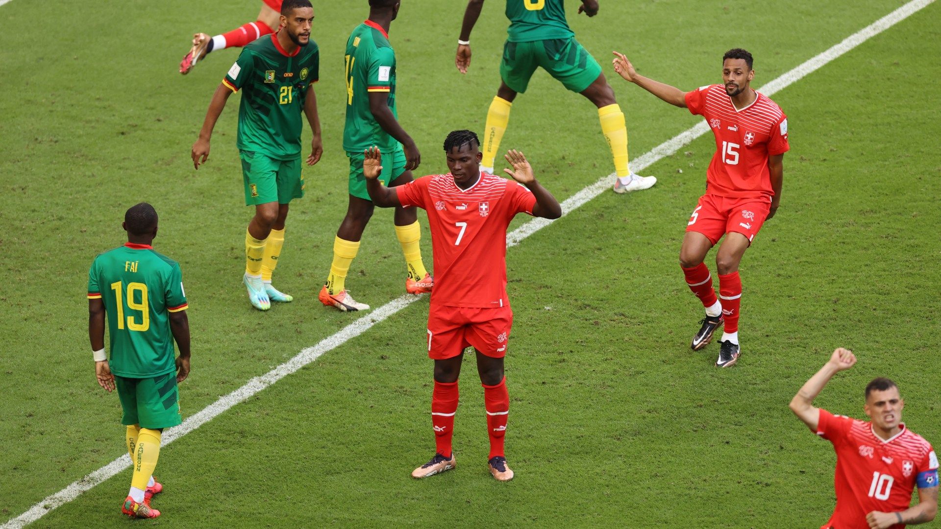 1920x1080 Breel Embolo refuses to celebrate after scoring winner against Cameroon country of his birth World Cup as Switzerland star holds hands up and covers mouth in shock