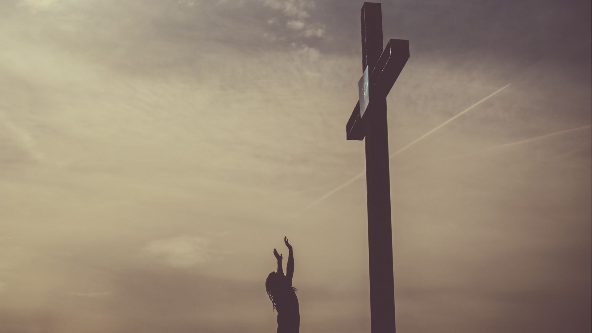 1920x1080 Download wallpaper 1920x1080 cross, prayer, faith, jesus, god full hd, hdtv, fhd, 1080p HD background