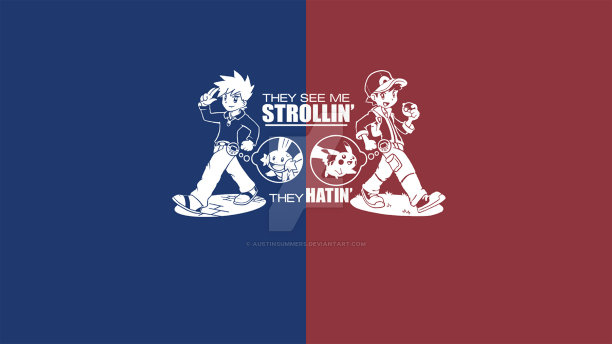 1191x670 Pokemon Trainer Red And Blue Wallpaper