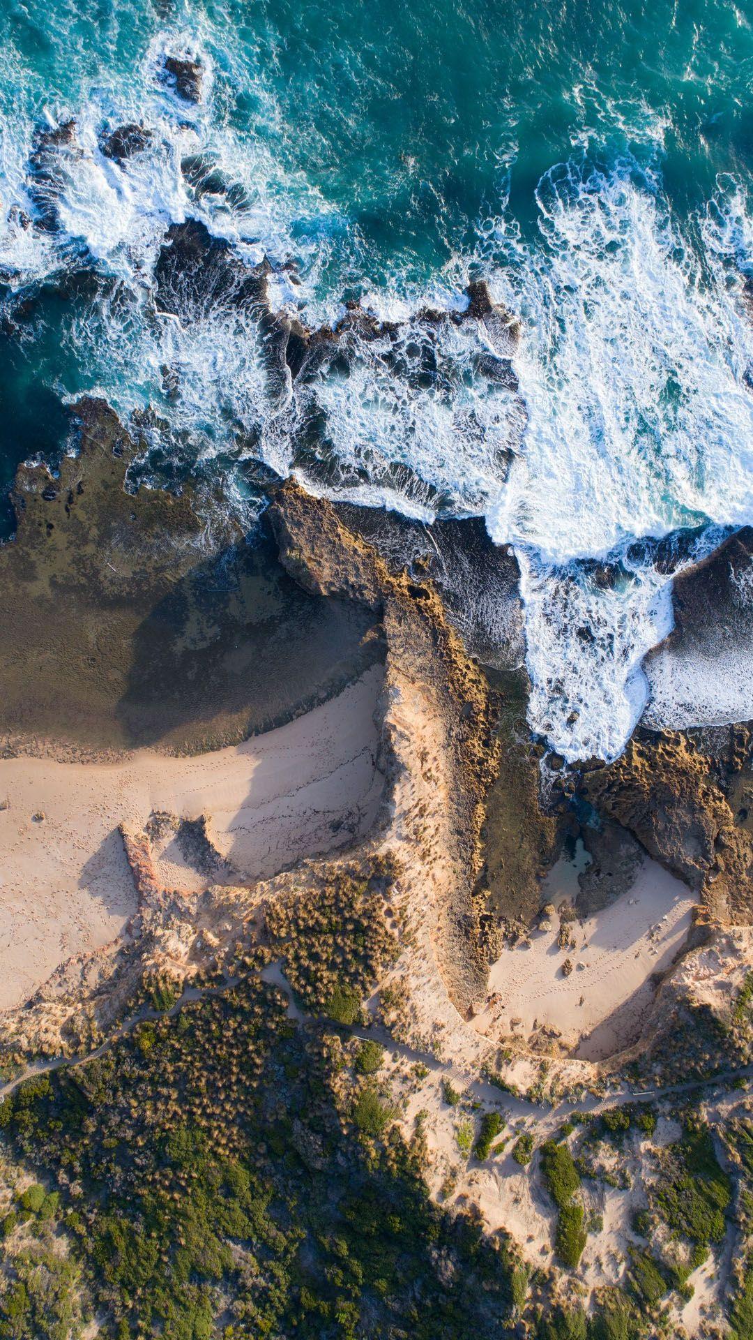 1080x1920 iPhone Wallpaper. Blue, Water, Rock, Shore, Coast, Sea