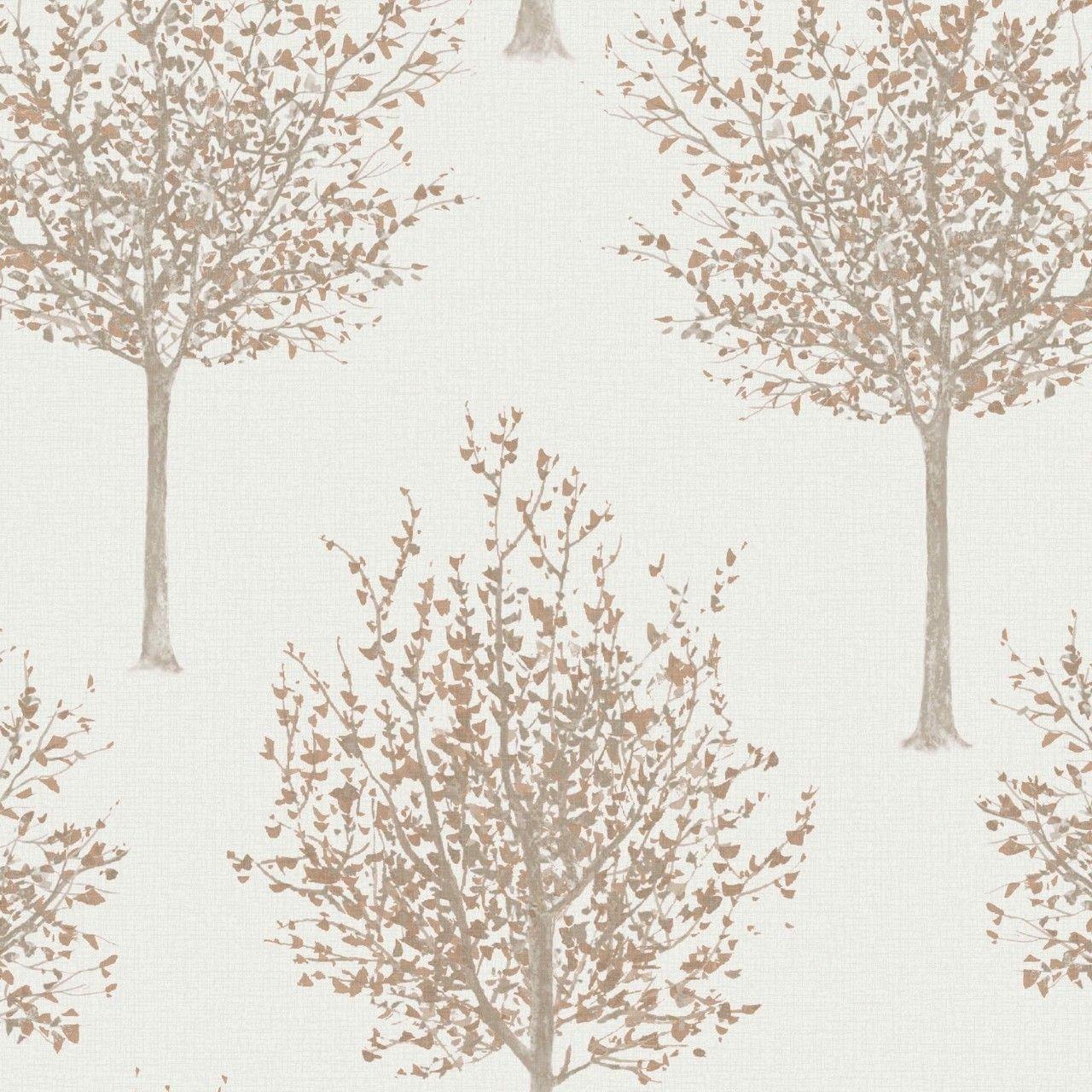 1280x1280 Nordic Elegance Tree Copper Wallpaper. Grandeco Wallpaper. Lancashire Wallpaper. Tree wallpaper, Living room wallpaper cream, Tree effect wallpaper