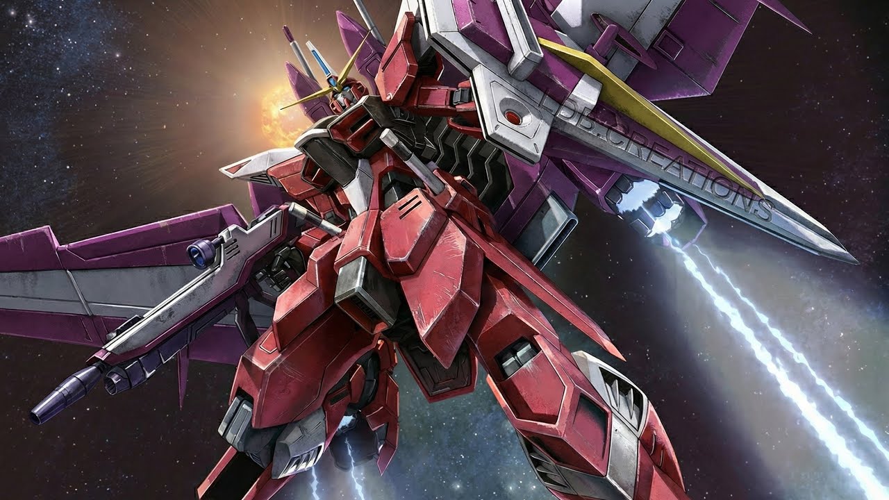 1280x720 ZGMF X09A Justice Gundam First Launch AI Remaster