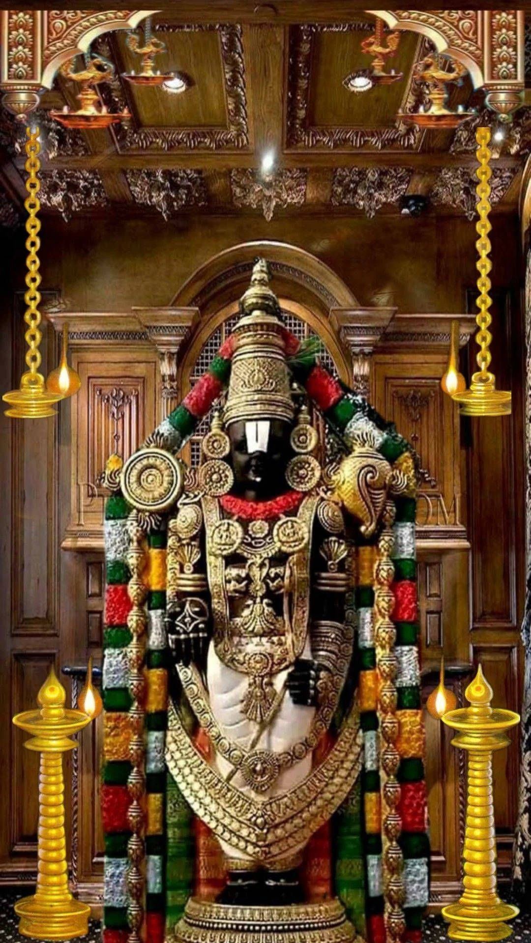 1080x1919 Lord Venkateswara 4k Wood Background Wallpaper