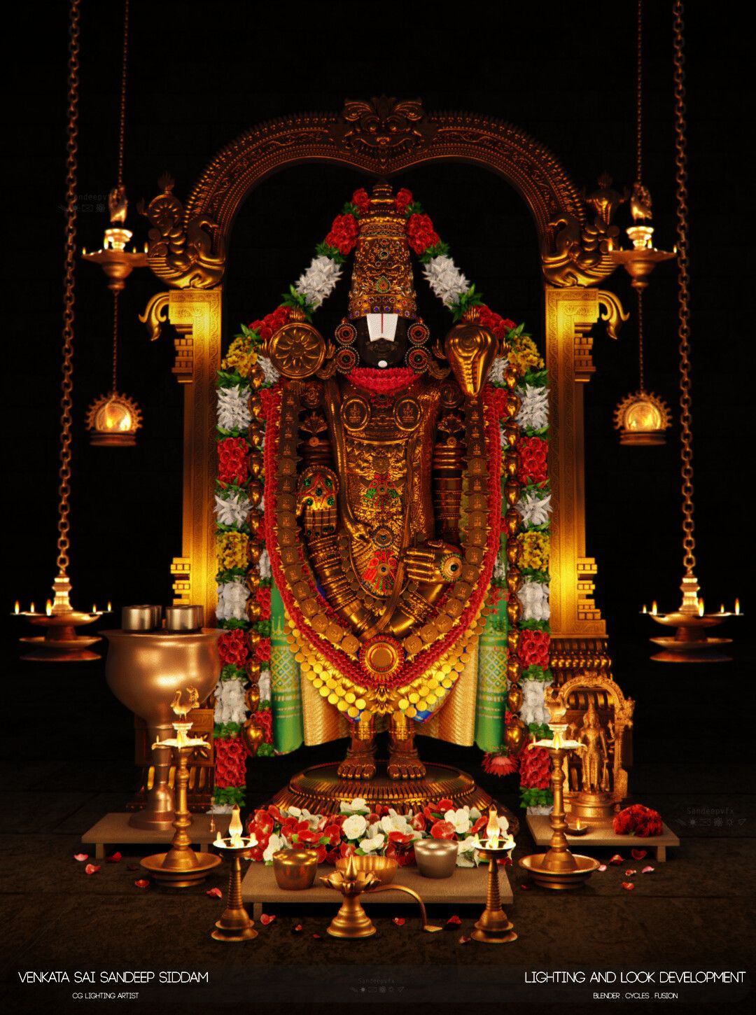 1080x1450 Lord Venkateshwara Swamy Lighting and Look Development