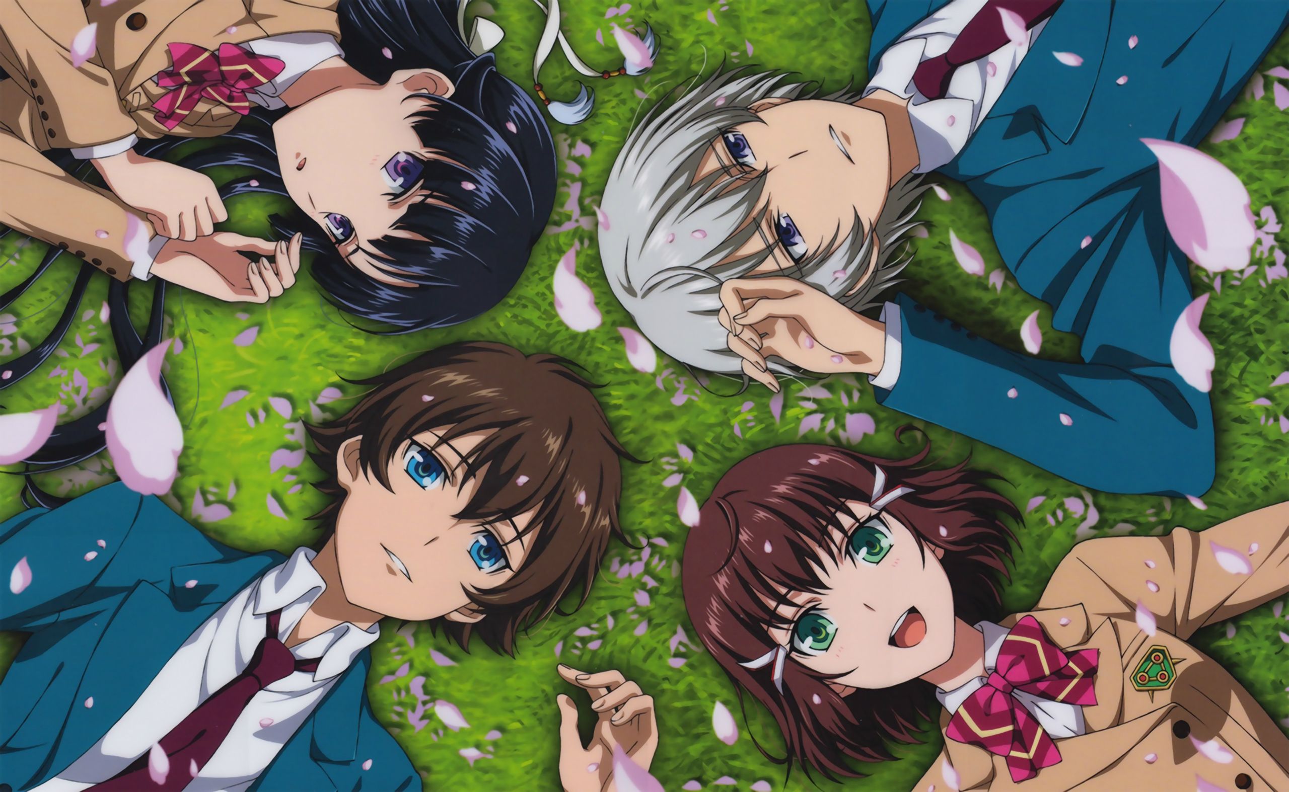 2560x1574 Wallpaper Joy, Each, Petals, Students, Kakumeiki Valvrave, L Elf Karlstein, Haruto Tokishima, Saki Rukino For Mobile And Desktop, Section прочее, Resolution 2560x1574