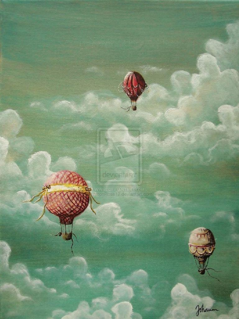 768x1024 Free download Vintage hot air balloons