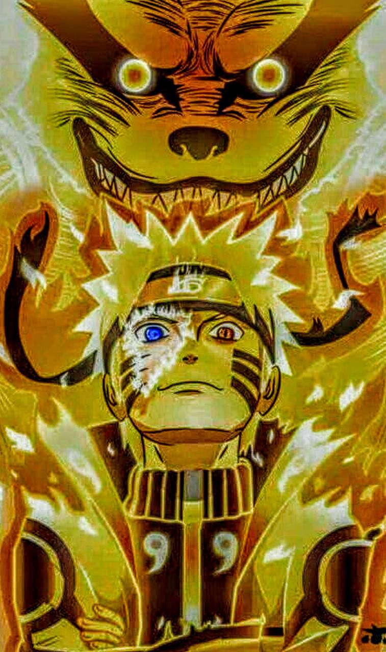 757x1280 Naruto x Kurama wallpaper