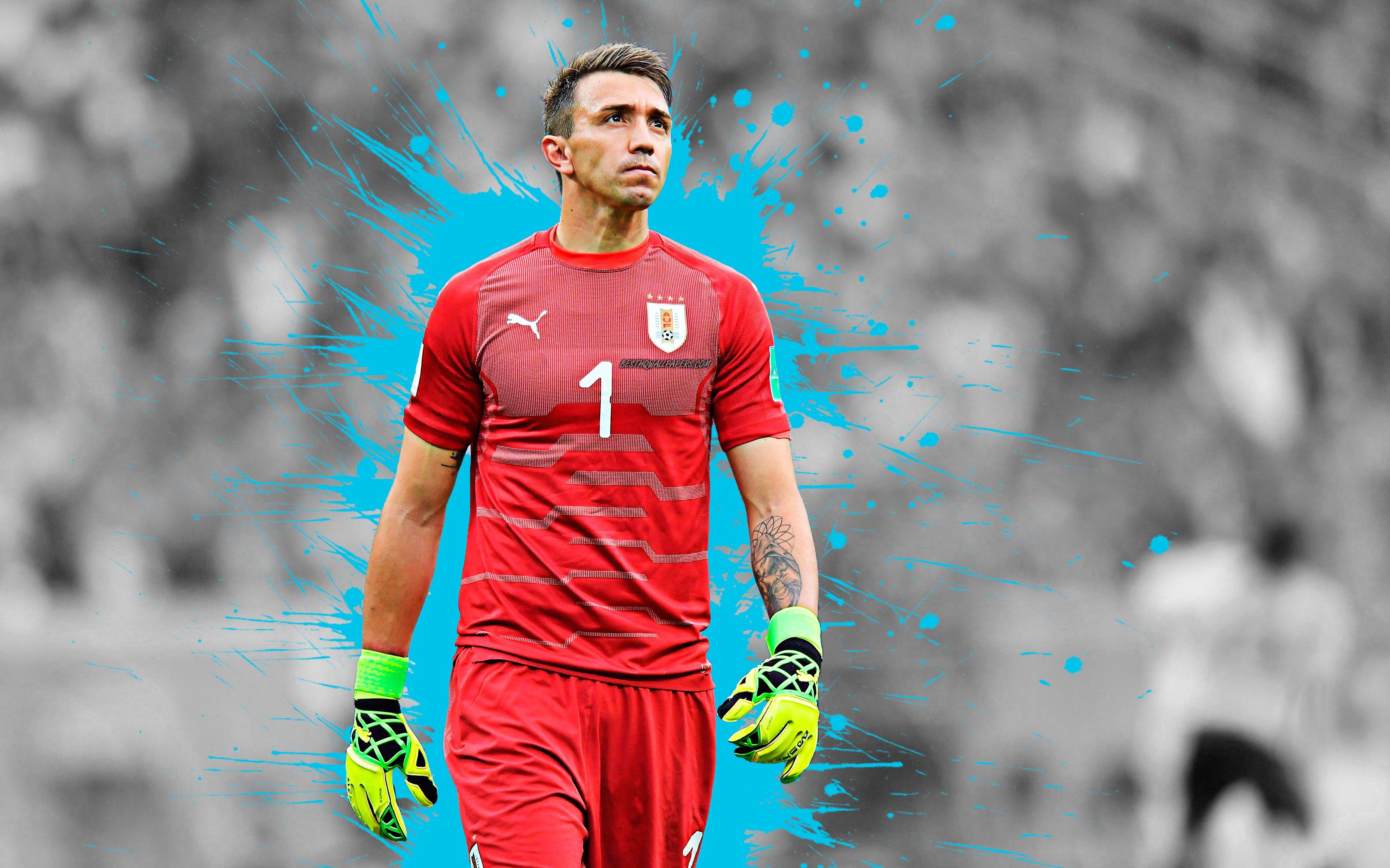 3840x2400 Download wallpaper Fernando Muslera, 4k, Uruguay national