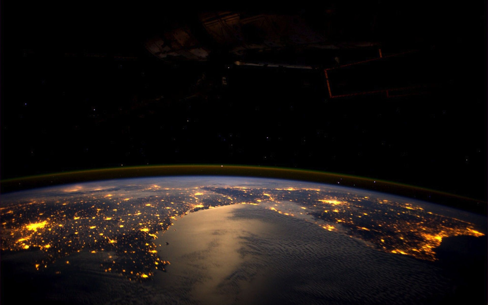 1920x1200 Europe Seen by André Kuipers Onboard the ISS Space Wallpaper