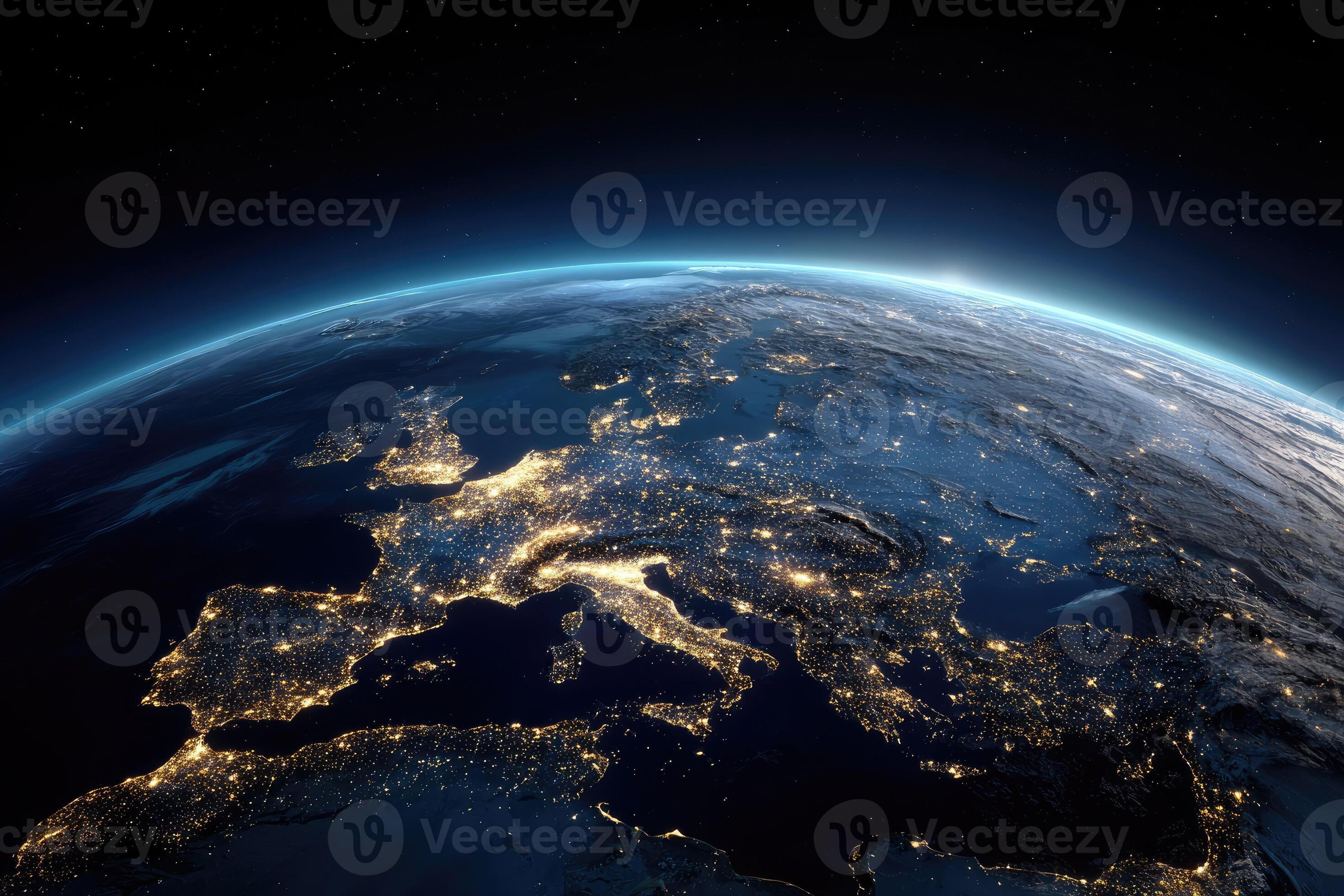 2940x1960 Europe and europea at night from space, elements of this image furnished