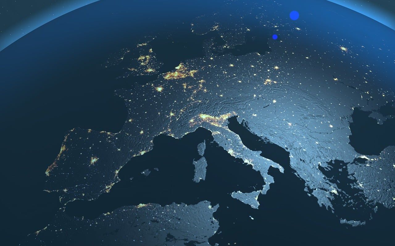1280x800 Download Europe Night Map Europe Map Europe. Royalty Free Stock Illustration Image