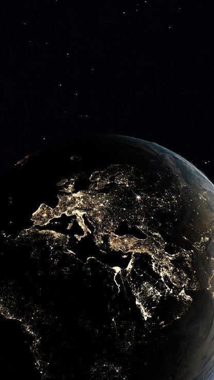 416x740 Europe night city lights from space Image