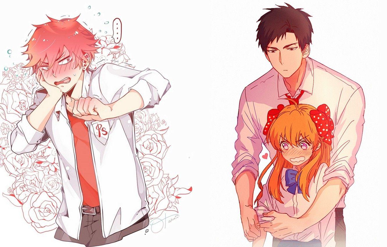 1332x850 Wallpaper Girl, Anime, Art, Pair, Guys, The Gekka Shoujo Nozaki Kun, Nozaki Is The Author Of Shojo Manga Image For Desktop, Section прочее