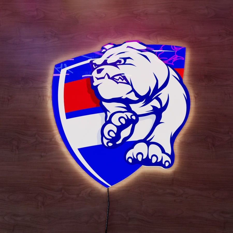 900x900 Western Bulldogs 1 Logo LED Wall light– Archi Gifts
