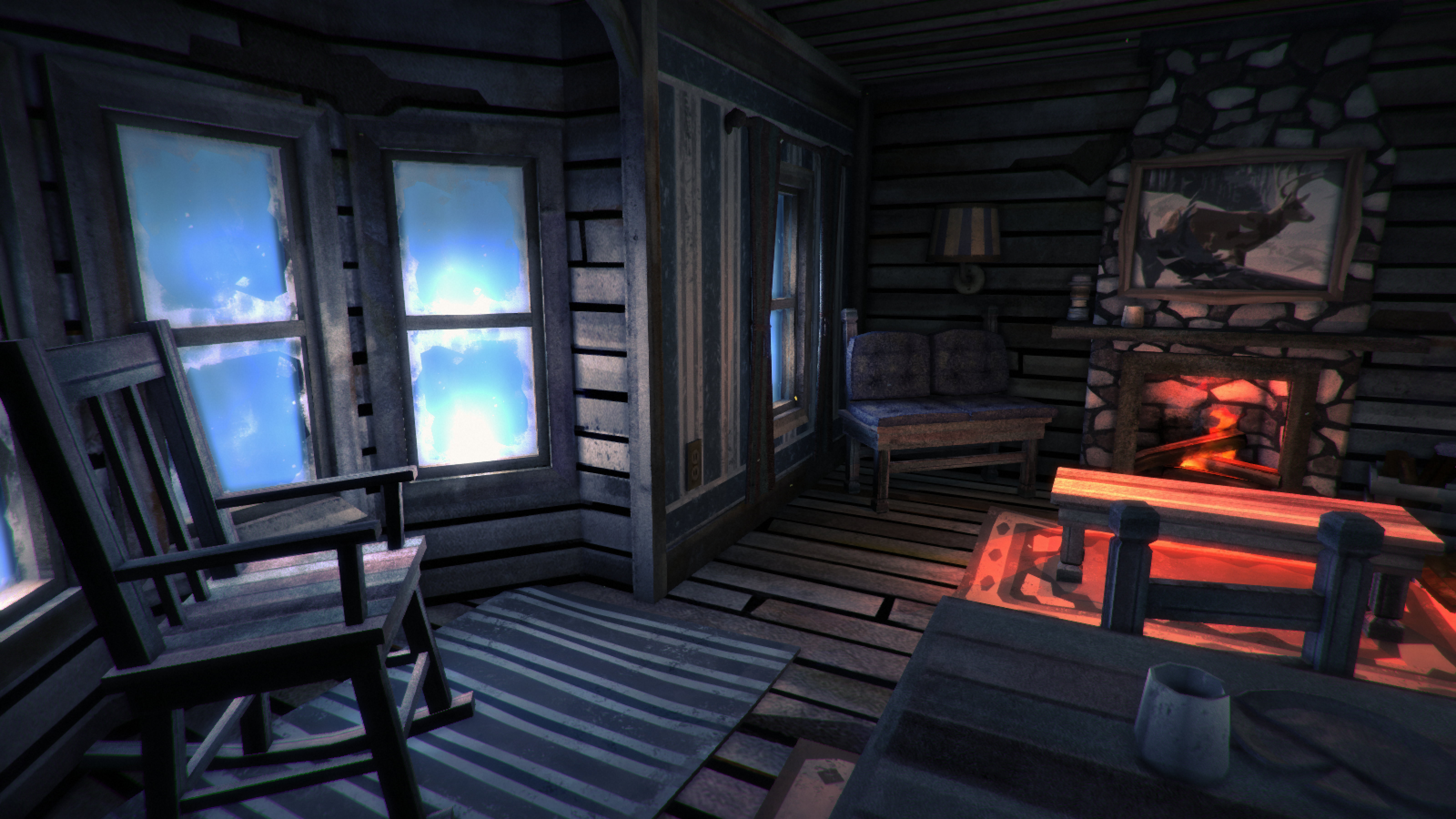 6400x3600 Brown wooden framed mirror and cabinet, The Long Dark, cabin, cold, fireplace HD wallpaper