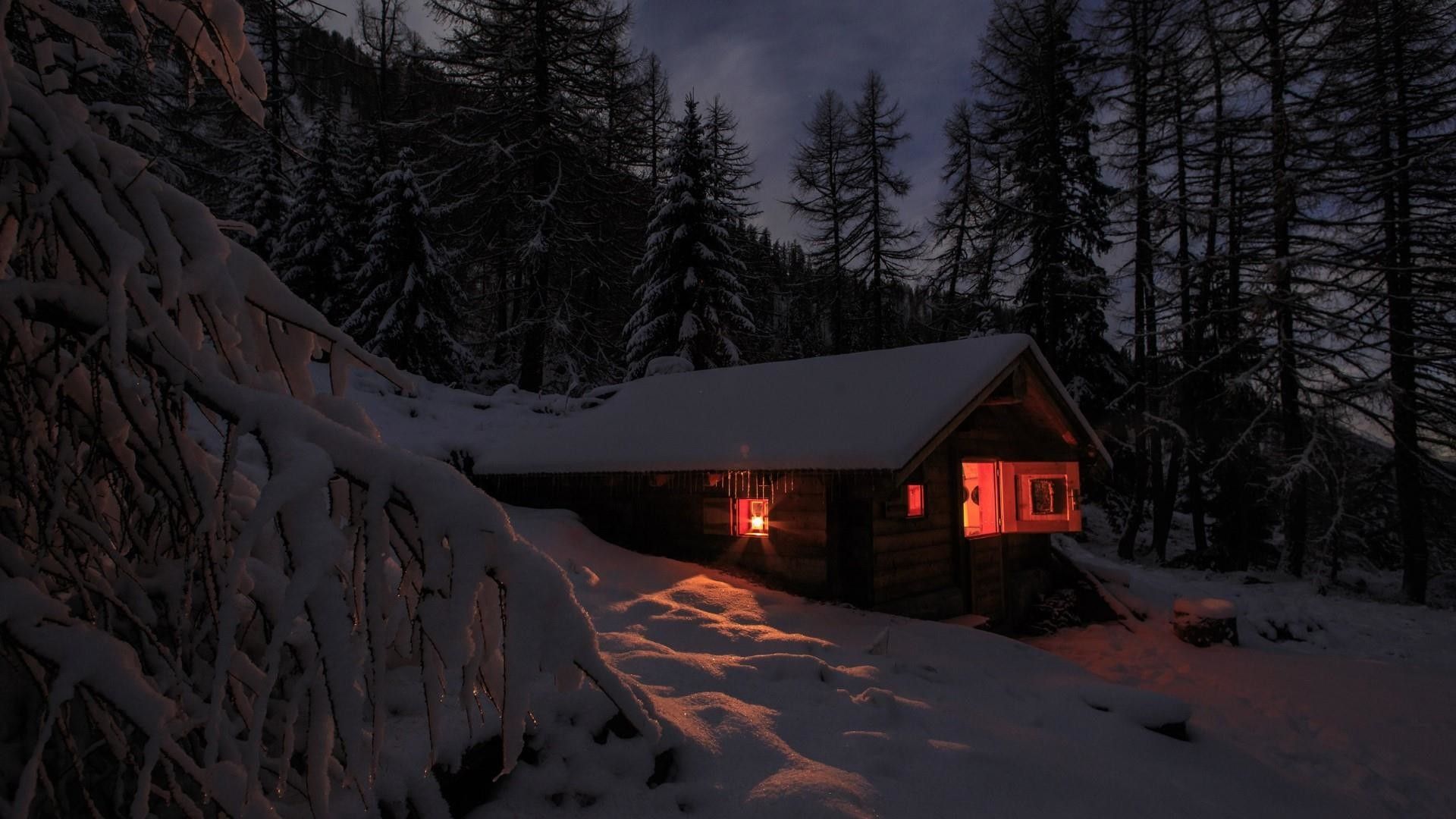 1920x1080 Dark Cabin Wallpaper