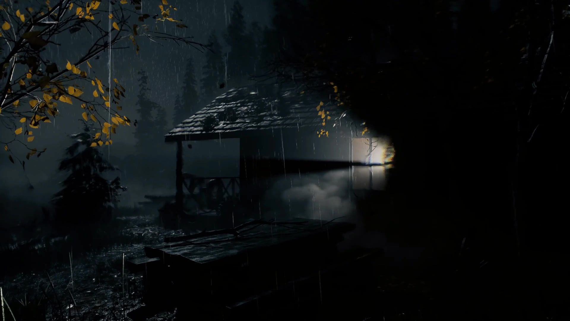 1920x1080 Dark Forest Shelter Alan Wake 2 Live Wallpaper
