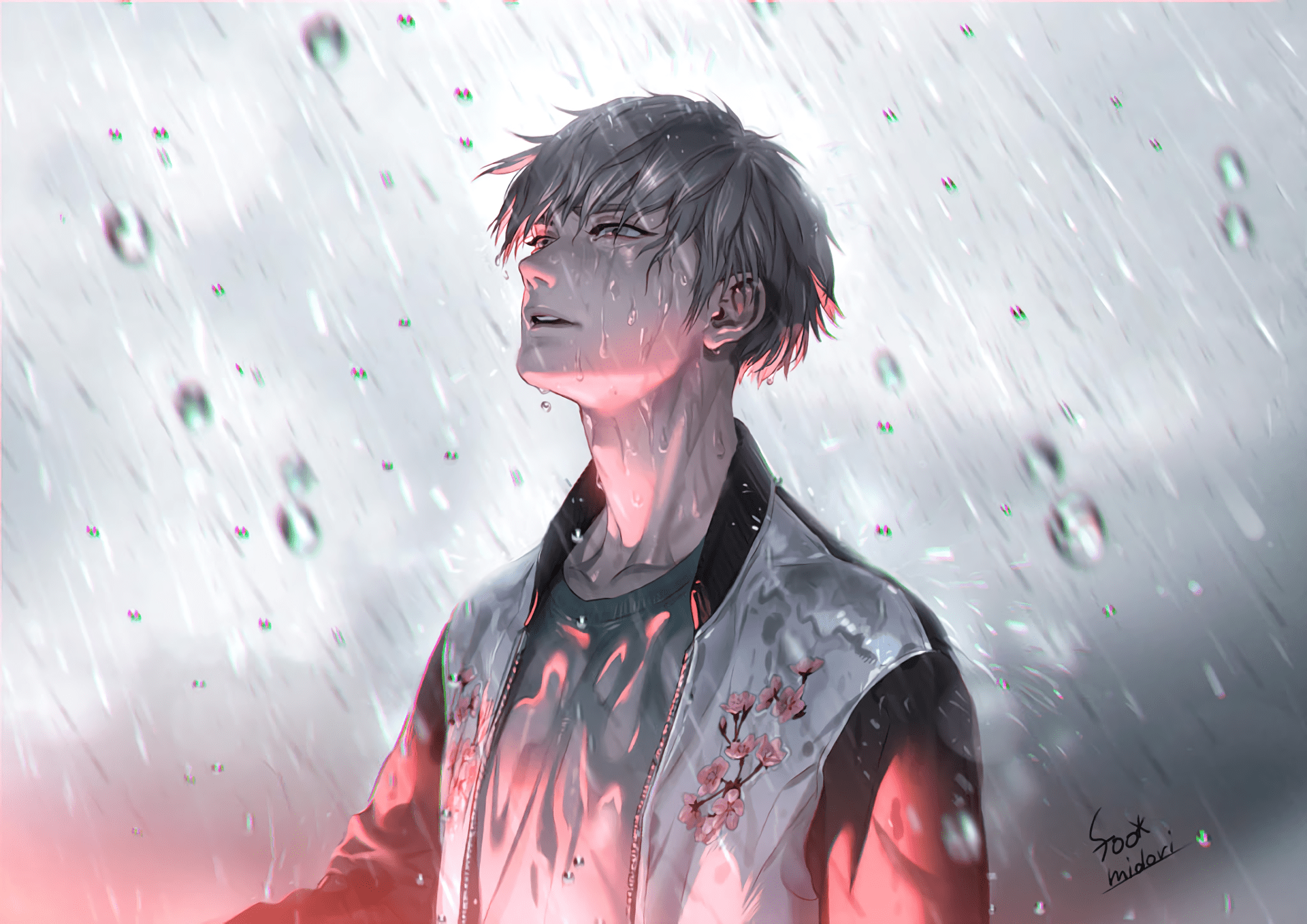 1920x1357 Rainy Anime Boy Wallpaperx1357