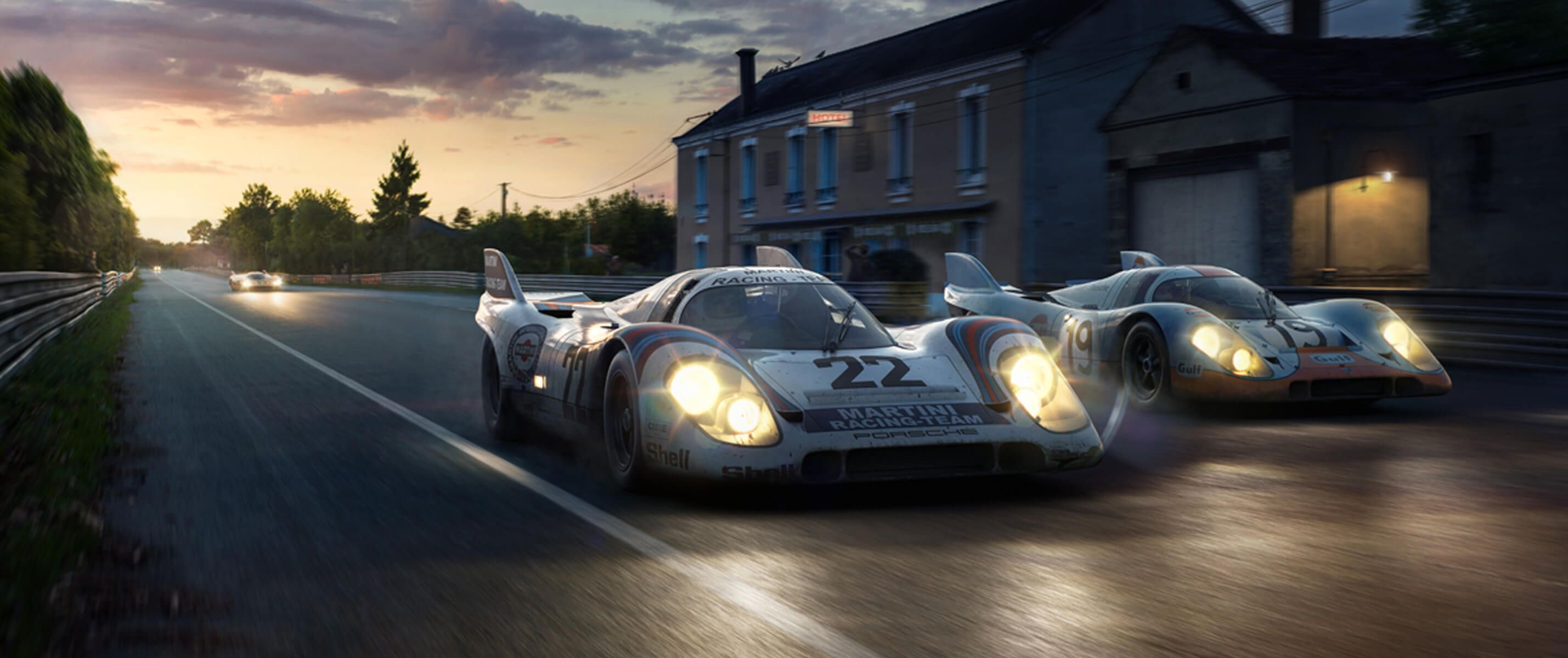 2858x1200 Piggyback Porsche 917Kh Le Mans Fine Art Print