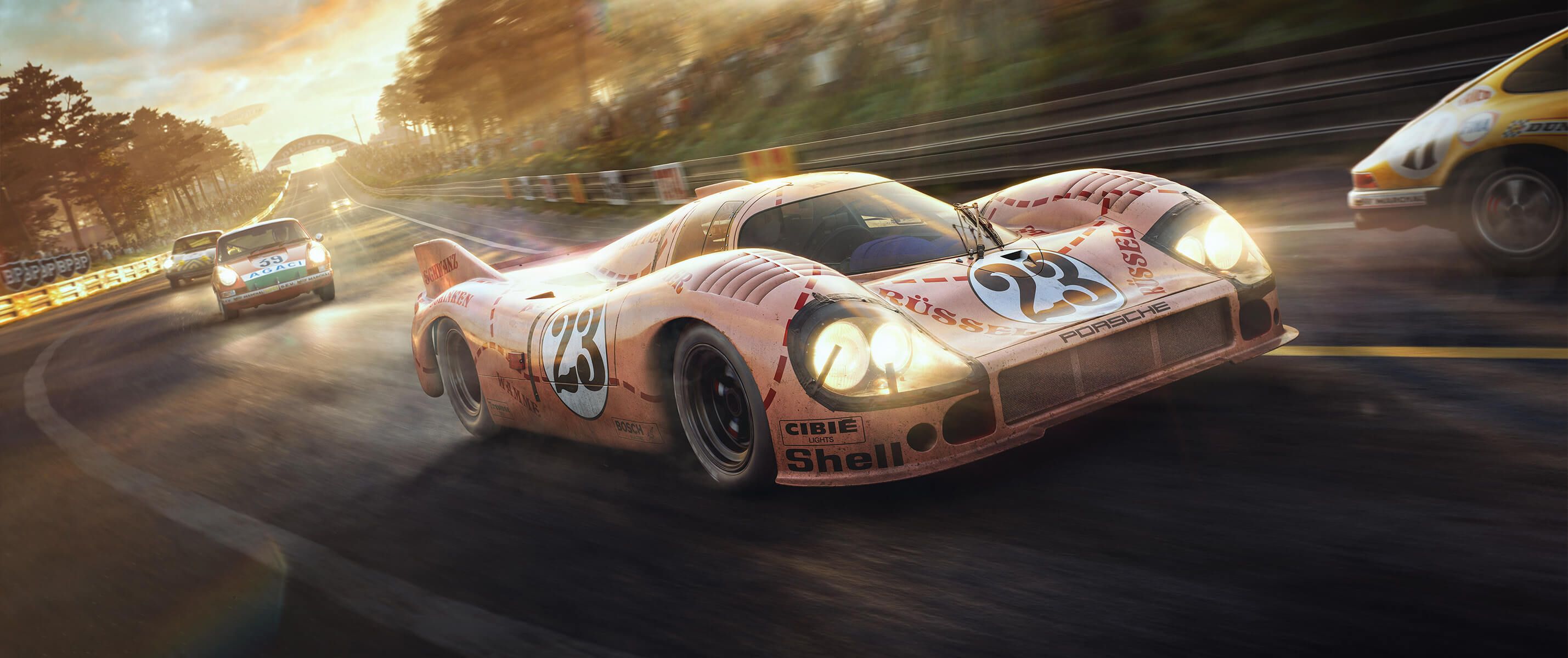 2858x1200 The Pink Hour Porsche 917 20h Le Mans Fine Art Print