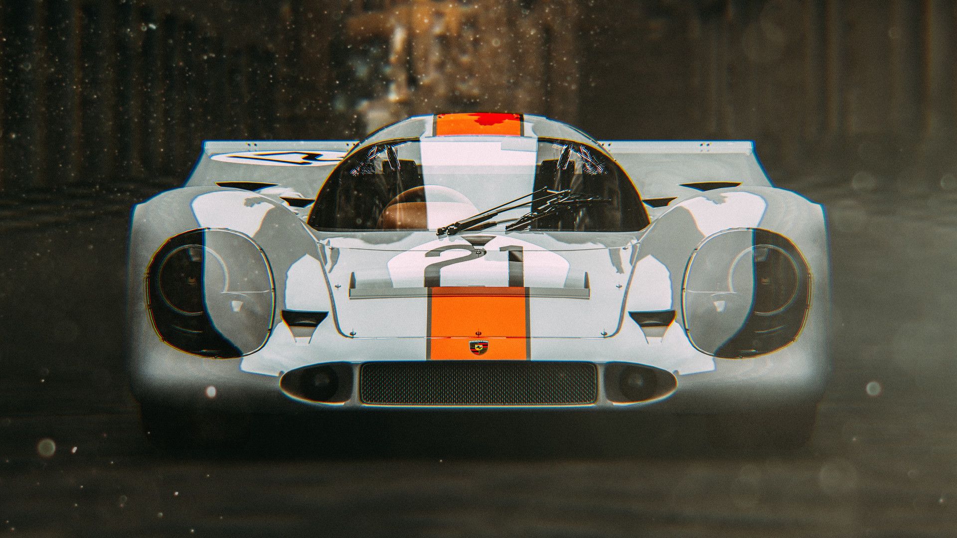 1920x1080 Vintage Render of Porsche 917K in Florence