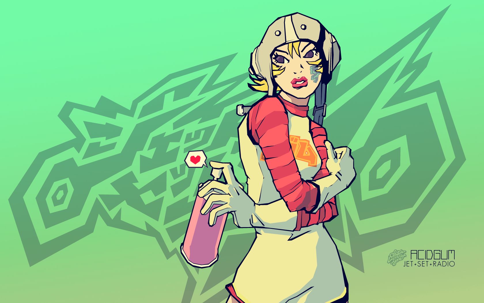 1680x1050 Jet Set Radio Future: Neon Skater; JSRF HD Girl; Neon Roller Wallpaperx1050