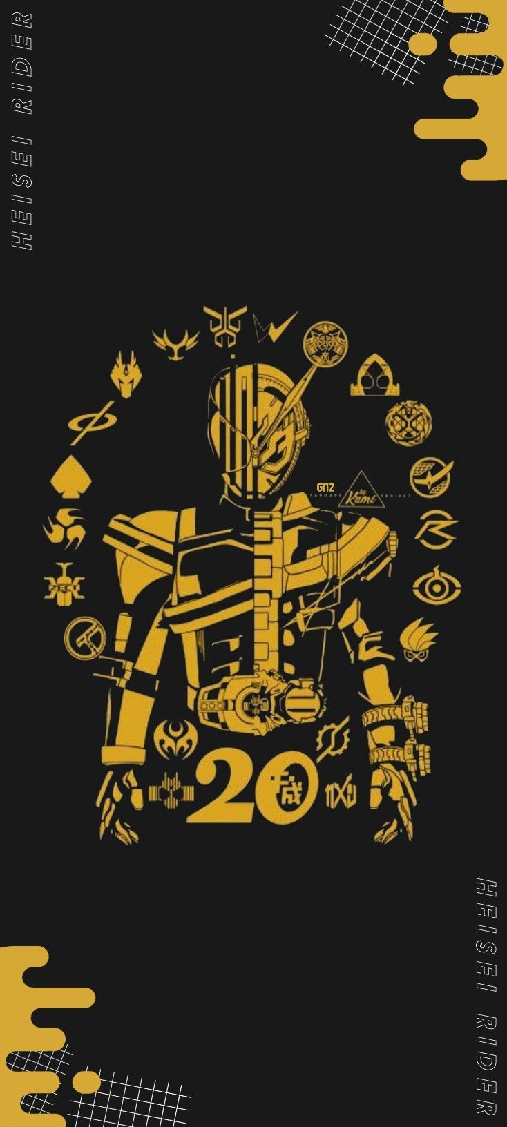 734x1632 Kamen Rider Heisei Wallpaper