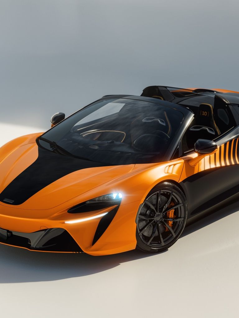 768x1024 McLaren Artura Spider MCL39 Wallpaper 4K, Championship Edition