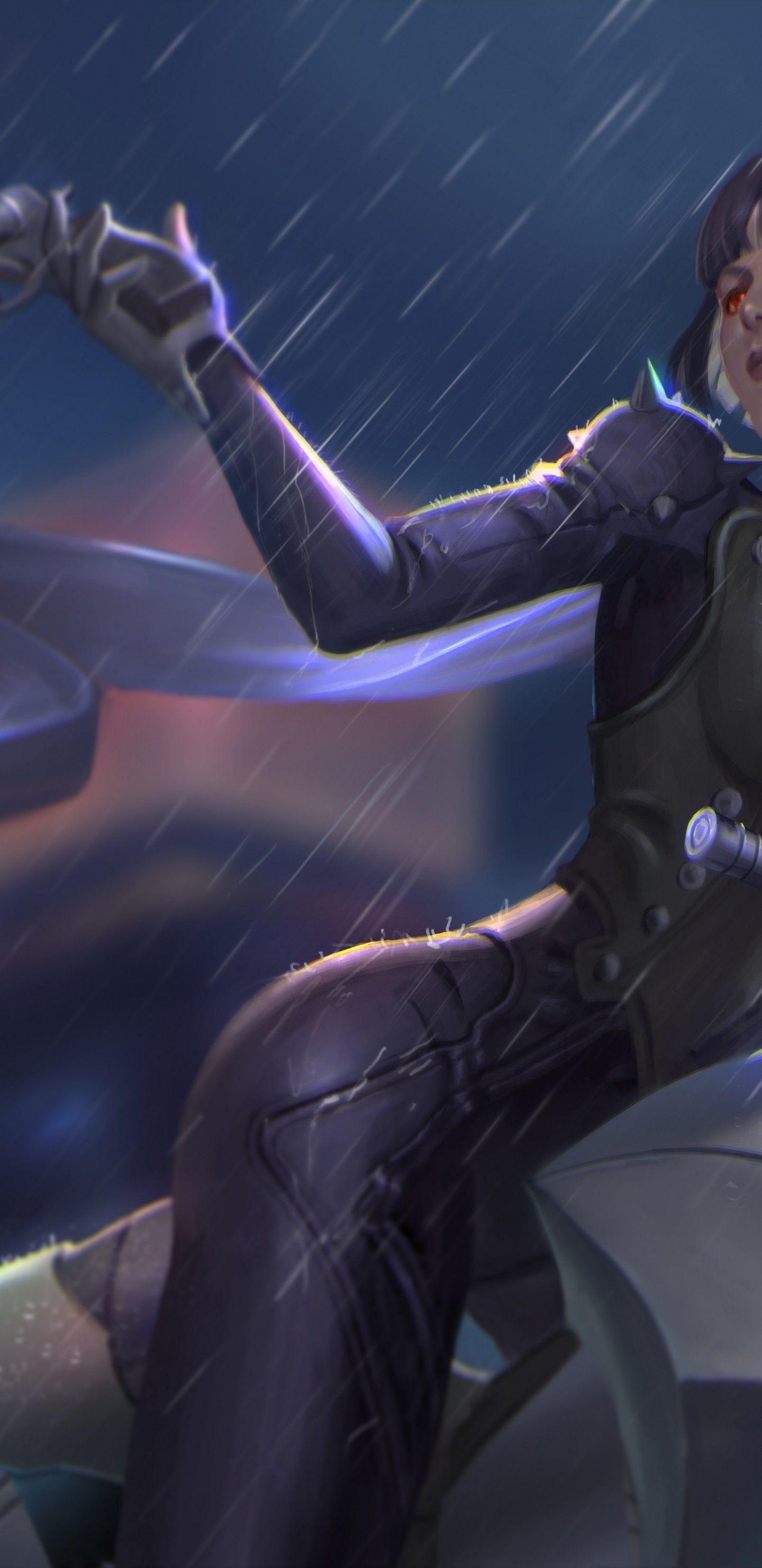 1440x2960 Download 1440x2960 Persona Niijima Makoto, Raining, Motorcycle, Red Eyes Wallpaper for Samsung Galaxy S Note S S8+, Google Pixel 3 XL